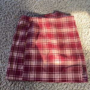 pink plaid skirt size M
